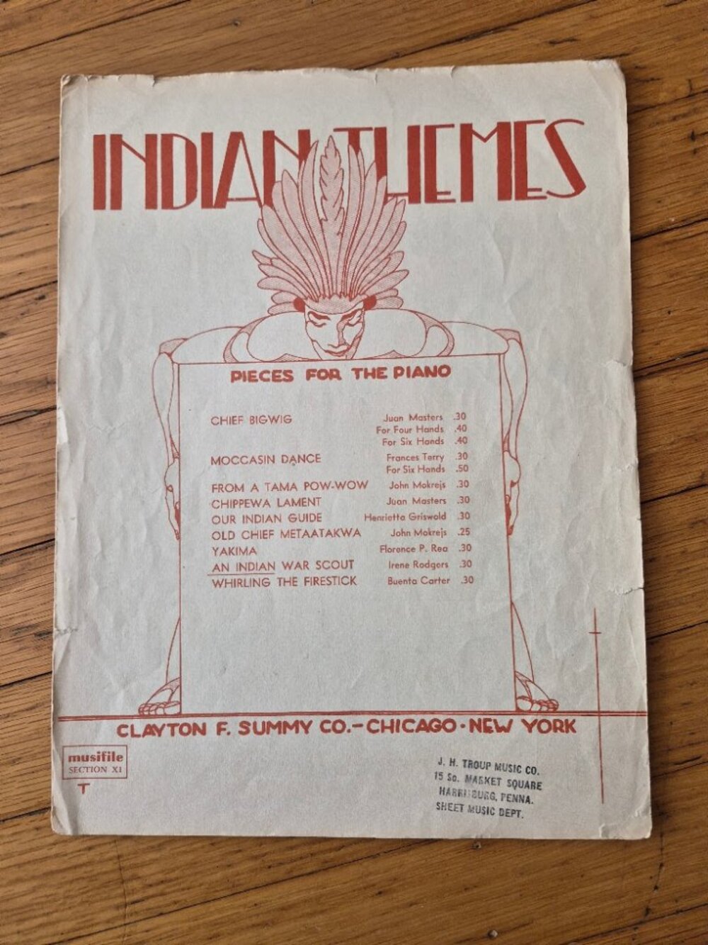 Vintage Sheet Music "Indian Themes-An Indian War Scout"